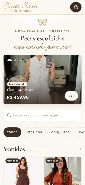 Closet Saith: marfim, dourado e caligrafia.