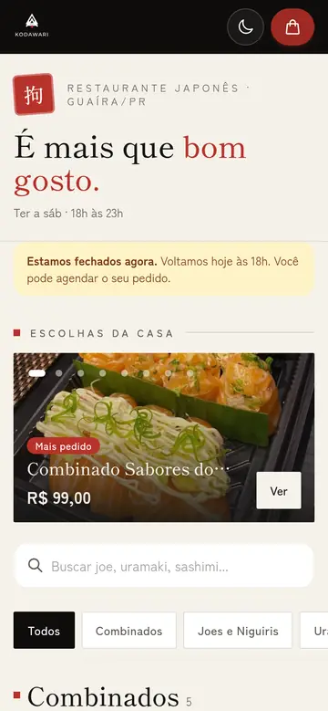 Kodawari: papel claro, tinta preta e o vermelho do carimbo japonês.